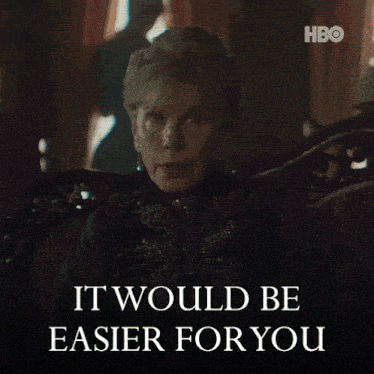 a woman sitting in a chair with the words it would be easier for you on the bottom