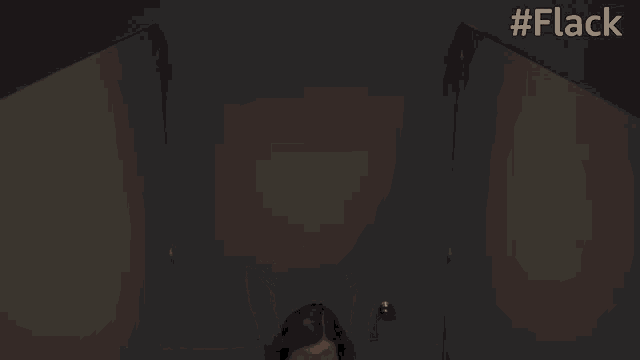 a woman sits on a toilet in a dark room with the hashtag #flack