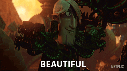 a netflix advertisement with a cartoon character and the words beautiful