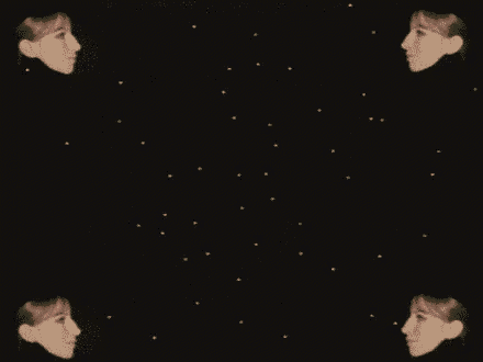 a close up of a woman 's face with a lot of different faces around it .