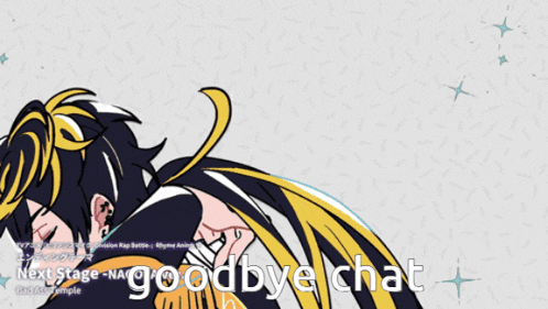 a drawing of a man with the words goodbye chat on the bottom right