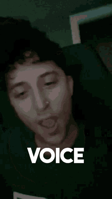 a close up of a person 's face with the word chat in white letters
