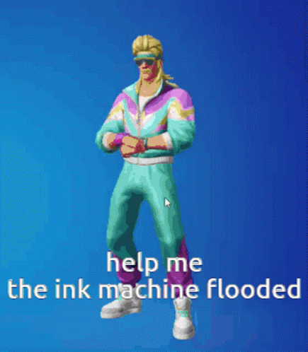 Help Its Filling Up With Ink Mullet Muraurder GIF - Help Its Filling Up With Ink Mullet Muraurder Fortnite GIFs