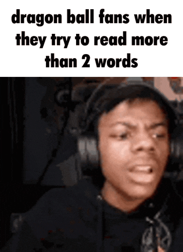 a man wearing headphones is making a funny face while reading more than 2 words ..