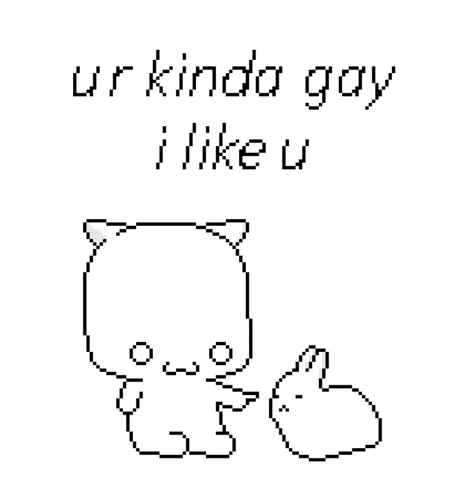 a pixel art drawing of a cat giving a thumbs up .