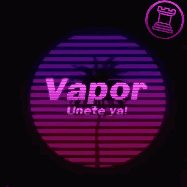 a neon sign says vapor unete ya