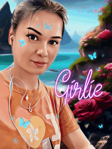 a painting of a girl with the name girlie