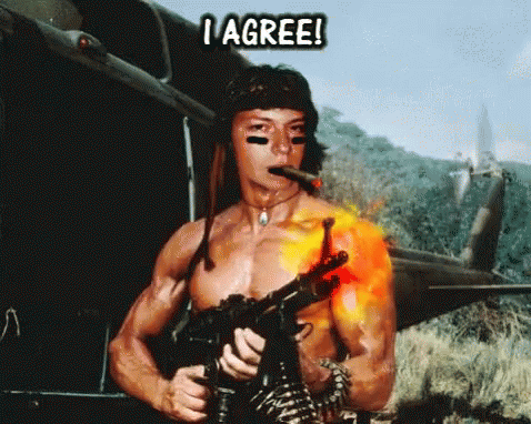 I Agree Rambo GIF - I Agree Rambo Machine Gun GIFs