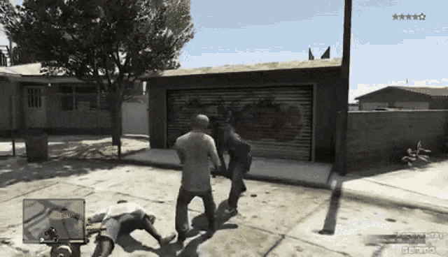a video game is being played on a computer with a screen that says ' grand theft auto ' on it