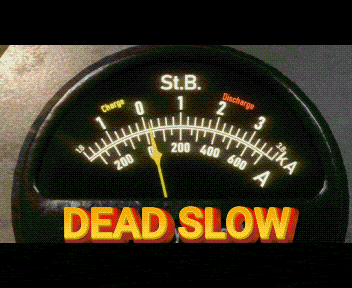 a gauge that says dead slow on the top