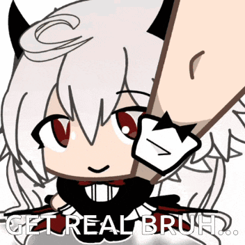 a drawing of a demon with the words get real bruh