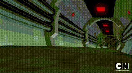 a cartoon network logo can be seen on the bottom of a tunnel