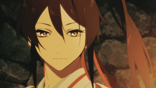 a close up of a cartoon character with long hair