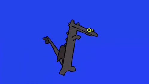 a toothless from how to train your dragon is standing on a blue screen .