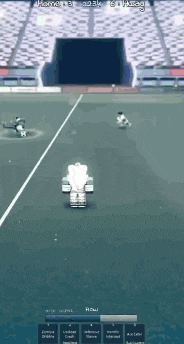 a screenshot of a video game showing a row of players on the field