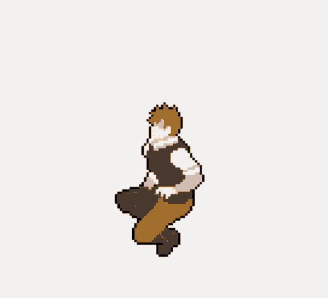 a pixel art drawing of a man with a yellow hair
