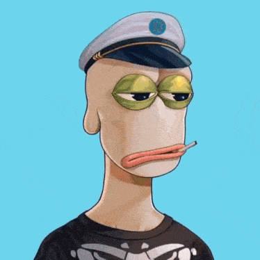 a cartoon character wearing a captain 's hat is smoking a cigarette and holding a match