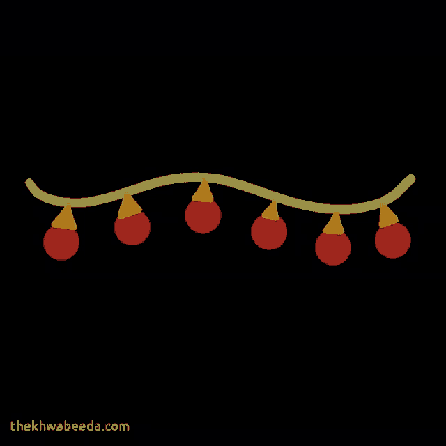a drawing of a string of lights with the website thekhwabeeda.com