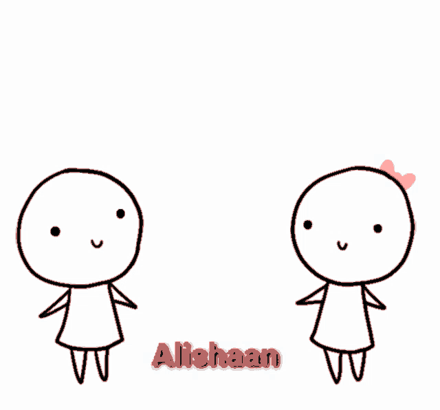 a drawing of a boy and a girl with the name alishaan