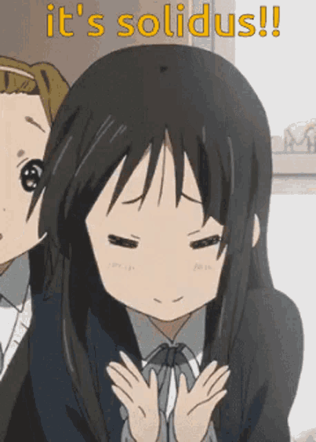 a picture of a girl with the words it 's solidus