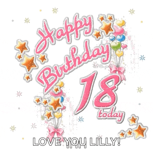 a birthday card for a girl that says happy birthday 18 today