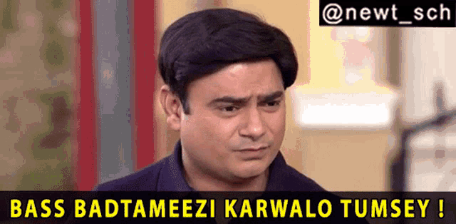 a picture of a man with the words bass badtameezi karwalo tumsey
