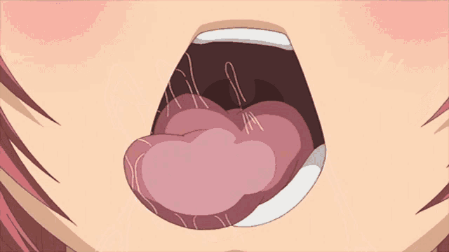 a close up of a person 's tongue sticking out