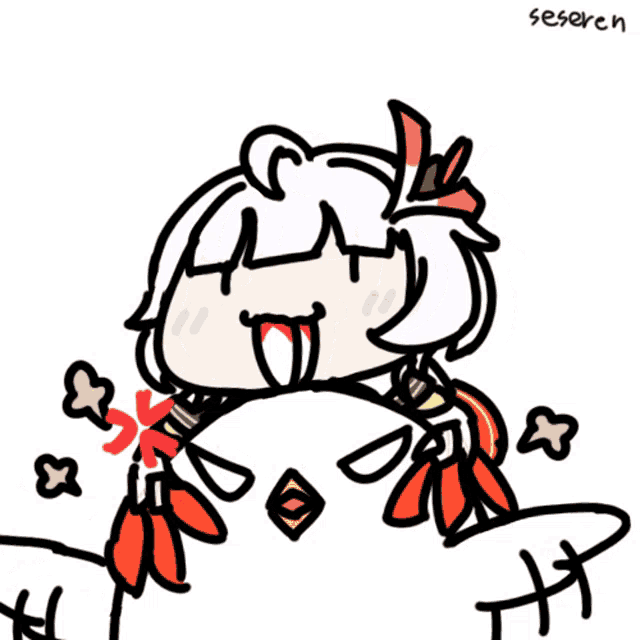a drawing of a girl with the name seseren on the bottom left