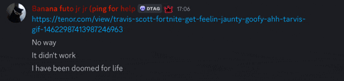 a screenshot of a discord conversation between banana puto and jr. ping for help