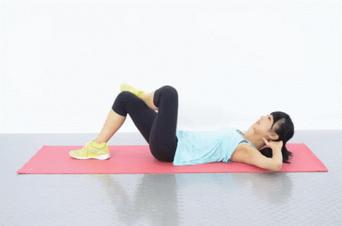 腹筋 エクササイズ 運動 健康 トレーニング 筋トレ GIF - Crunches Sit Up Exercise GIFs