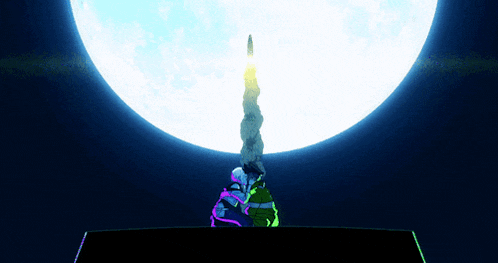 a rocket is being launched into space and smoke is coming out of it