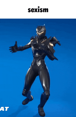 a picture of a video game character with the word sexism above it