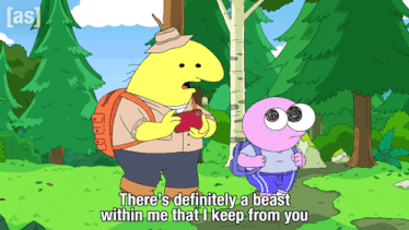 a cartoon says there 's definitely a beast within me