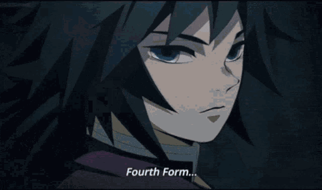 a close up of a person 's face with the words fourth form on the bottom