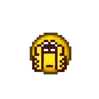 a pixel art of a smiley face with the number 3 on it 's face