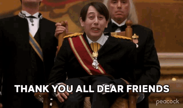 Thank You All Dear Friends For Coming To My Birthday Party GIF - Thank You All Dear Friends For Coming To My Birthday Party Prince Gerhardt GIFs