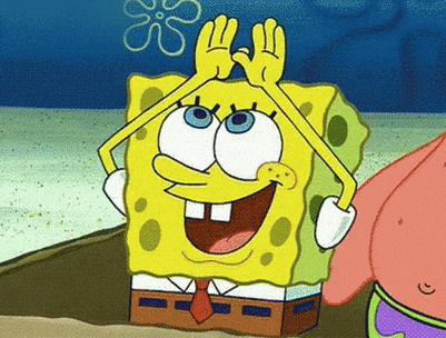 a cartoon of spongebob making a funny face