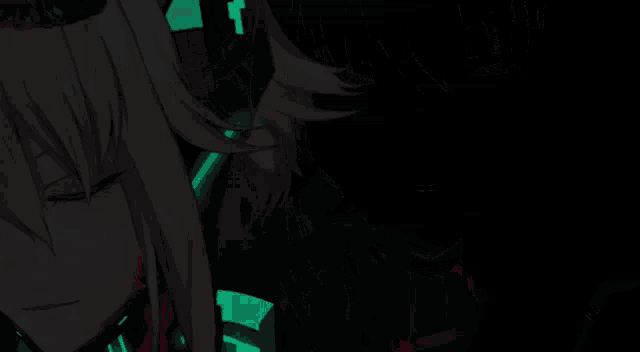 a close up of a person 's face with glowing yellow eyes