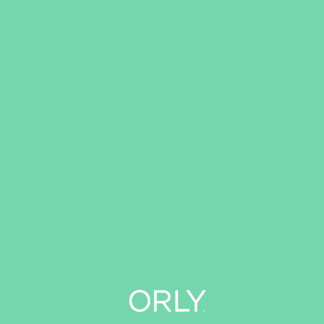 four bottles of orly nail polish are displayed on a green background