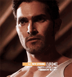 a close up of a man 's face with the words all new episode much pretty little liars tomorrow on the bottom