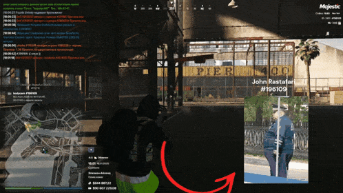 a screenshot of a video game with the name john rastafar # 196109