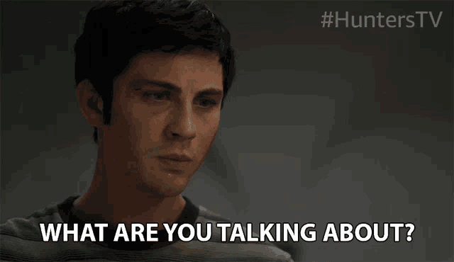 a man says what are you talking about in a screenshot from hunters tv