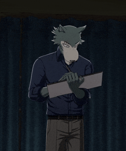 a cartoon wolf holding a sign that says play counter strike 2