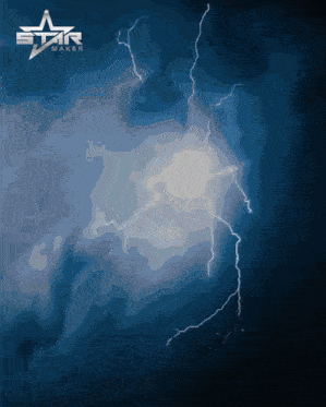a star maker logo with a lightning bolt in the background