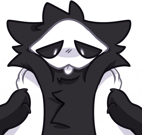 a black and white drawing of a cat with a sad look on his face
