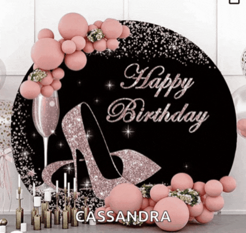 a sign that says happy birthday cassandra on it