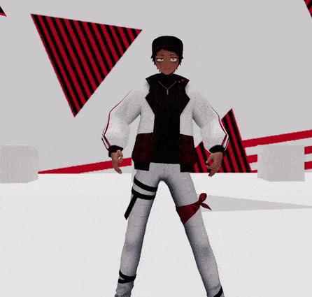 a 3d rendering of a person with a bandana around their leg