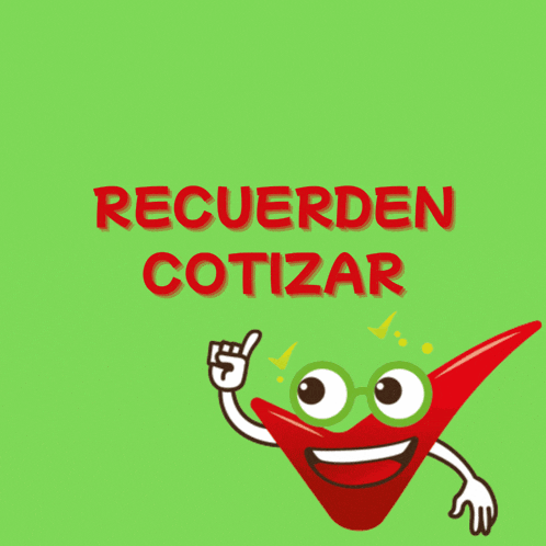 a green background with equipo recuerden cotizar in red letters