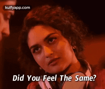 a woman is talking to a man in a dark room and says `` did you feel the same '' .