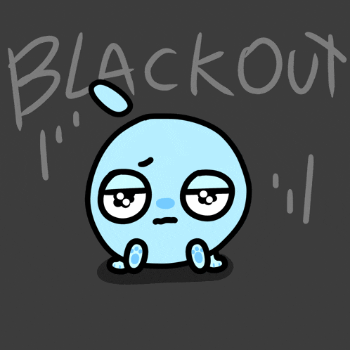 a drawing of a cartoon character with the word blackout written on the bottom